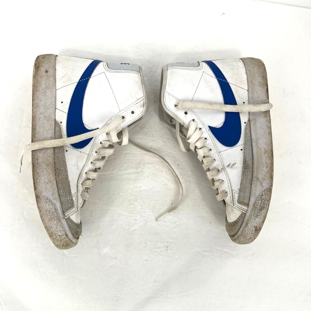 Nike Blazer Mid 77 GS White Blue Sneakers Kids Grade School Size 4Y Shoes - Picture 5 of 8